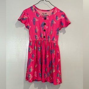 Delia*s Girl Brand/short sleeve/girl’s pink/butterfly dress Size 5/6